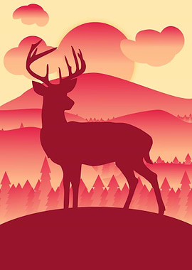 Silhouette Deer