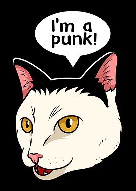 Punk Cat Music Lover
