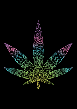 COLORFUL MANDALA CANNABIS