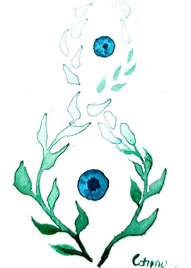 Vegetal pattern with eyes