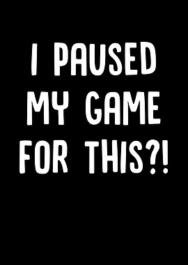 I Paused My Game For This