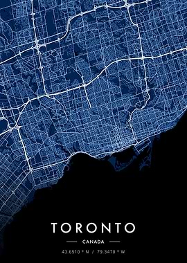 Toronto City Map Blueprint