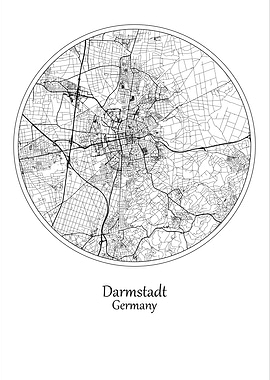 Darmstadt City Map German