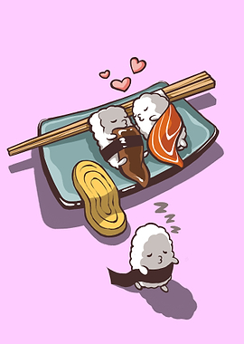 Romantic Sushi Cuddling