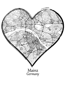 Mainz City Map Germany