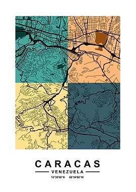 Caracas Color City Map