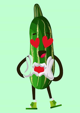 Funny love cucumber food