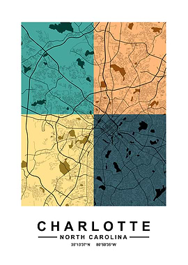 Charlotte Color City Map