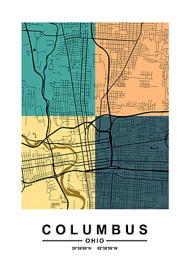 Columbus Color City Map