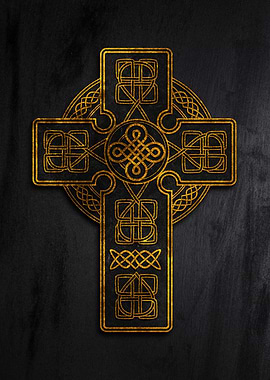 Celtic Cross golden