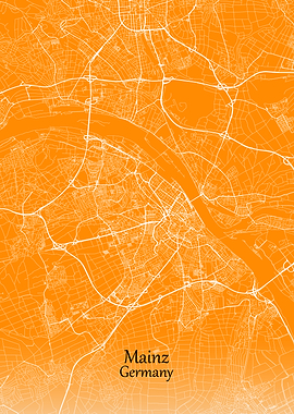 Mainz City Map Germany