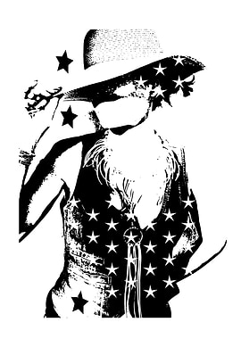 Cowgirl silhouette with co
