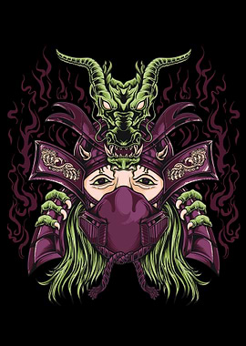 Women dragon samurai