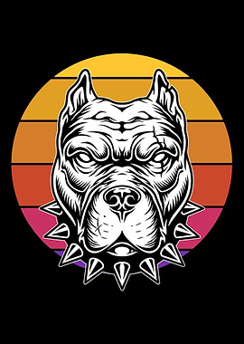 Pitbull Sunset Retro Pitbu