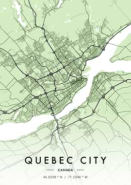 Quebec City Map Green