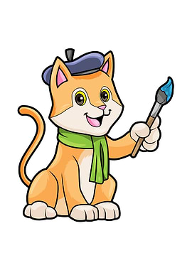 Cat Painter Brush Colours