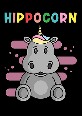 Hippo Cute Unicorn funny