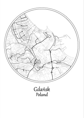 Gdansk City Map Poland