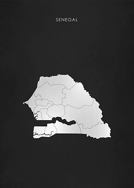 Silver Senegal Map