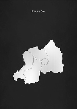 Silver Rwanda Map