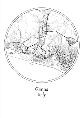 Genoa City Map Italy