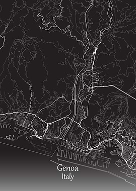 Genoa City Map Italy