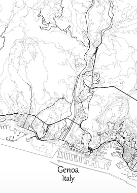 Genoa City Map Italy