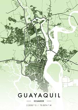Guayaquil City Map Green