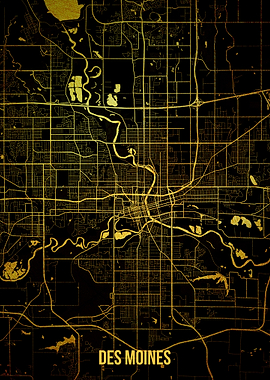 Des Moines gold map