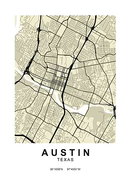 Austin Texas Classic Map