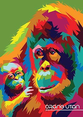 Female Orang Utan Pop Art