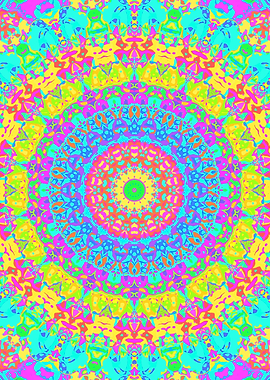 Neon Rainbow Mandala
