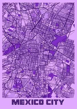 Mexico City Lavender Map