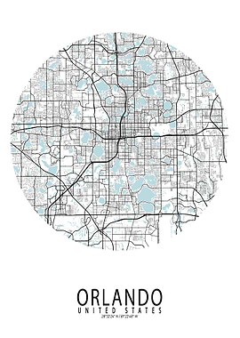 Orlando City Map Circle
