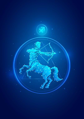 Sagittarius Zodiac Neon