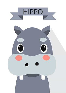 Cute Hippo Portrait