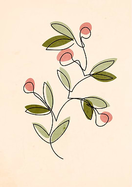 Plant with Flowers Art 1