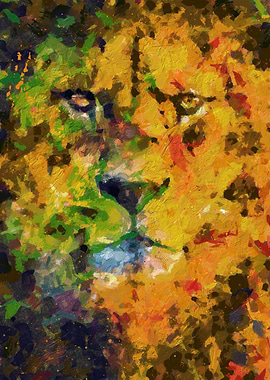 Lion portrait painting