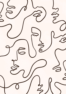 Minimal Face Lineart