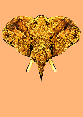 Elephant Art Gold