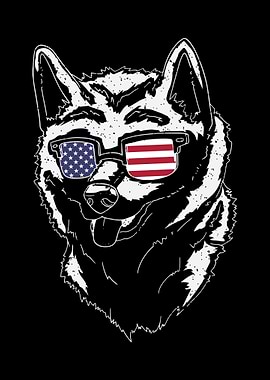 Akita USA Flag