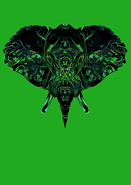 Elephant Art Green