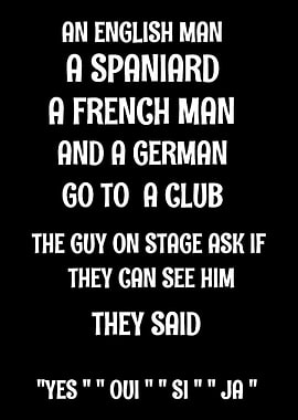 Yes Oui Si Ja Professor an