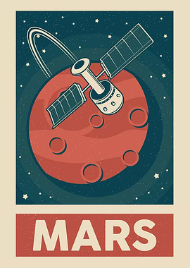 PLANET MARS RETRO SPACE