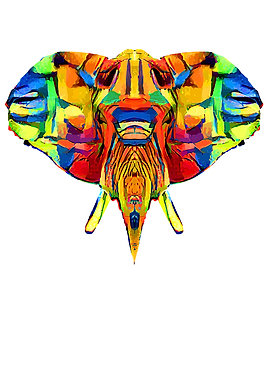 Elephant Art Colorful