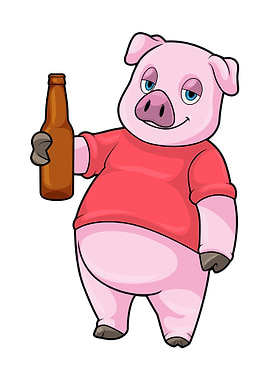 Pig Bottle of Beer
