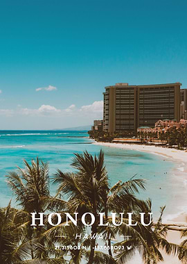 Honolulu Coordinate Art