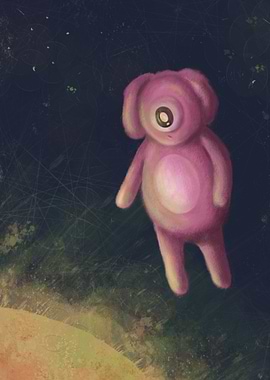 The pinky monster in space