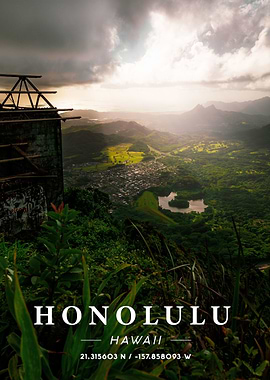 Honolulu Coordinate Art