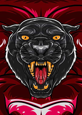 Angry Black Panther Head